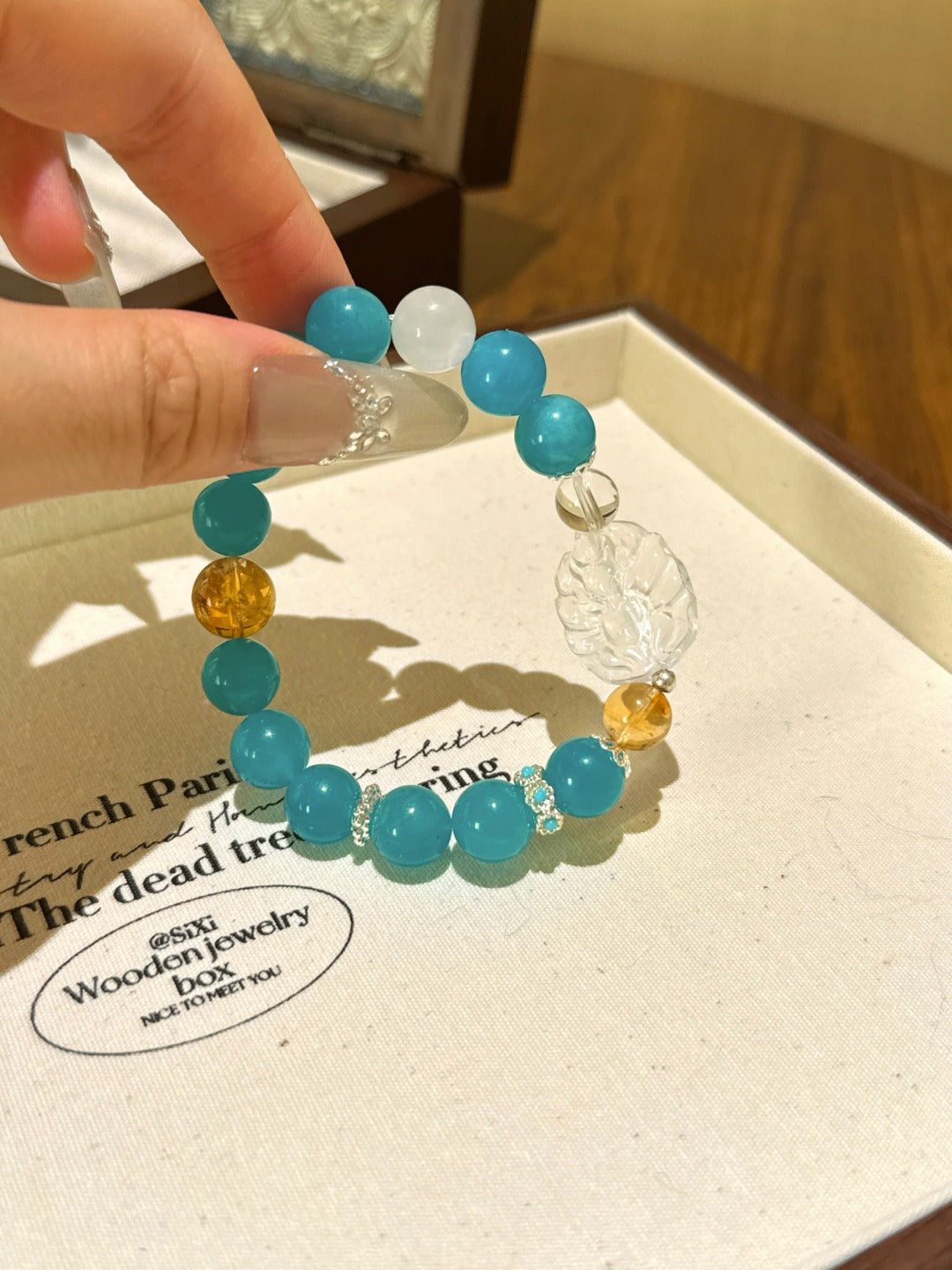▫️▪️ Tianhe stone white crystal nine-tailed fox bracelet